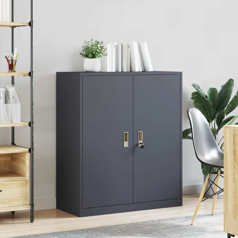 Armoire de rangement Anthracite 90 x 40 x 105 cm Acier - 4