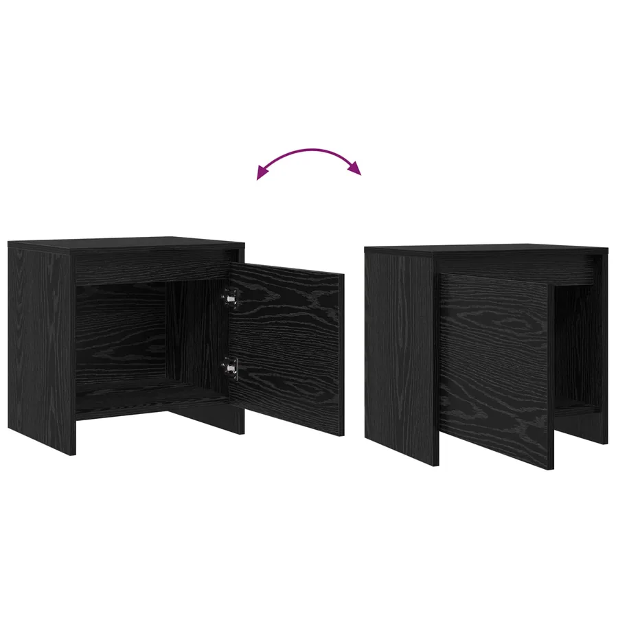 Cabinet de chevet Chêne noir 45 x 34 x 44,5 cm - 12