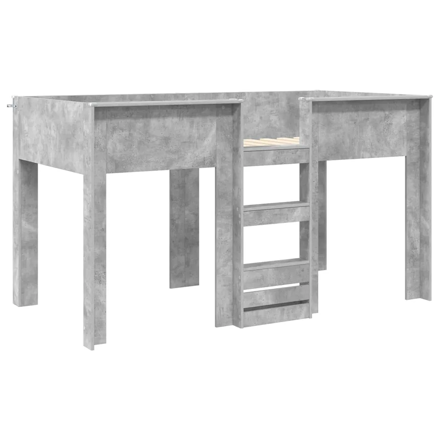 Lit Superposé pour Enfants avec stockage Gris béton 90 x 190 cm - 4