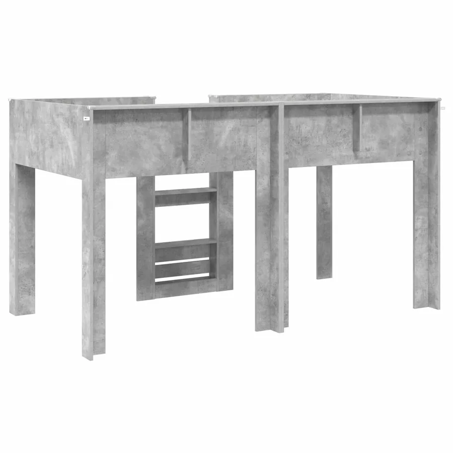 Lit Superposé pour Enfants avec stockage Gris béton 90 x 190 cm - 7