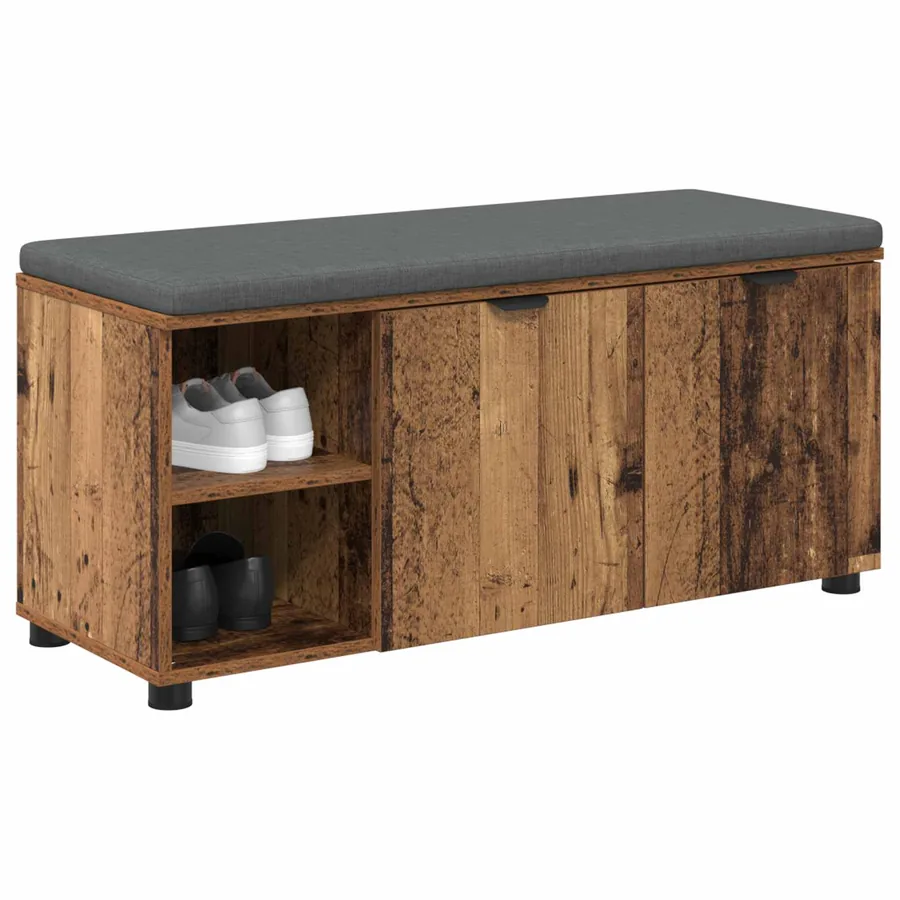 Banc d'entrée avec coussin Bois ancien 100 x 38 x 46 cm - 3