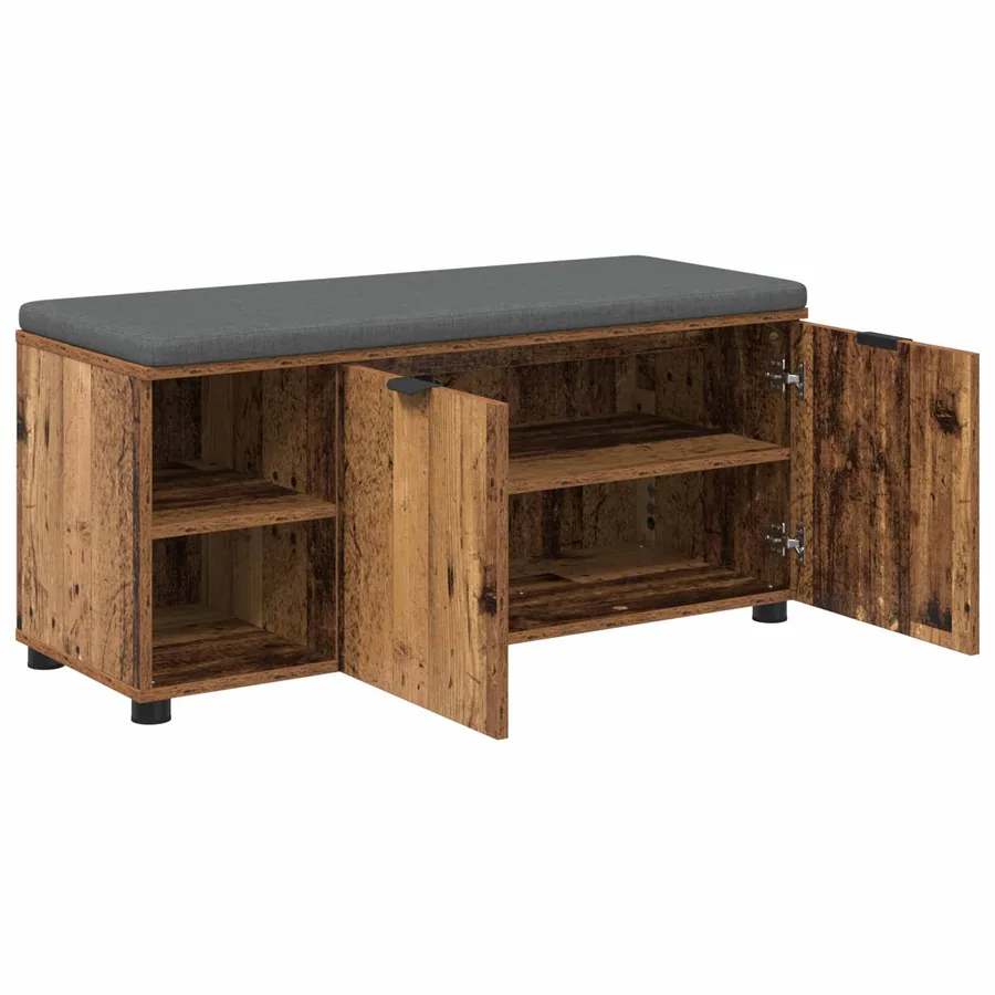 Banc d'entrée avec coussin Bois ancien 100 x 38 x 46 cm - 5