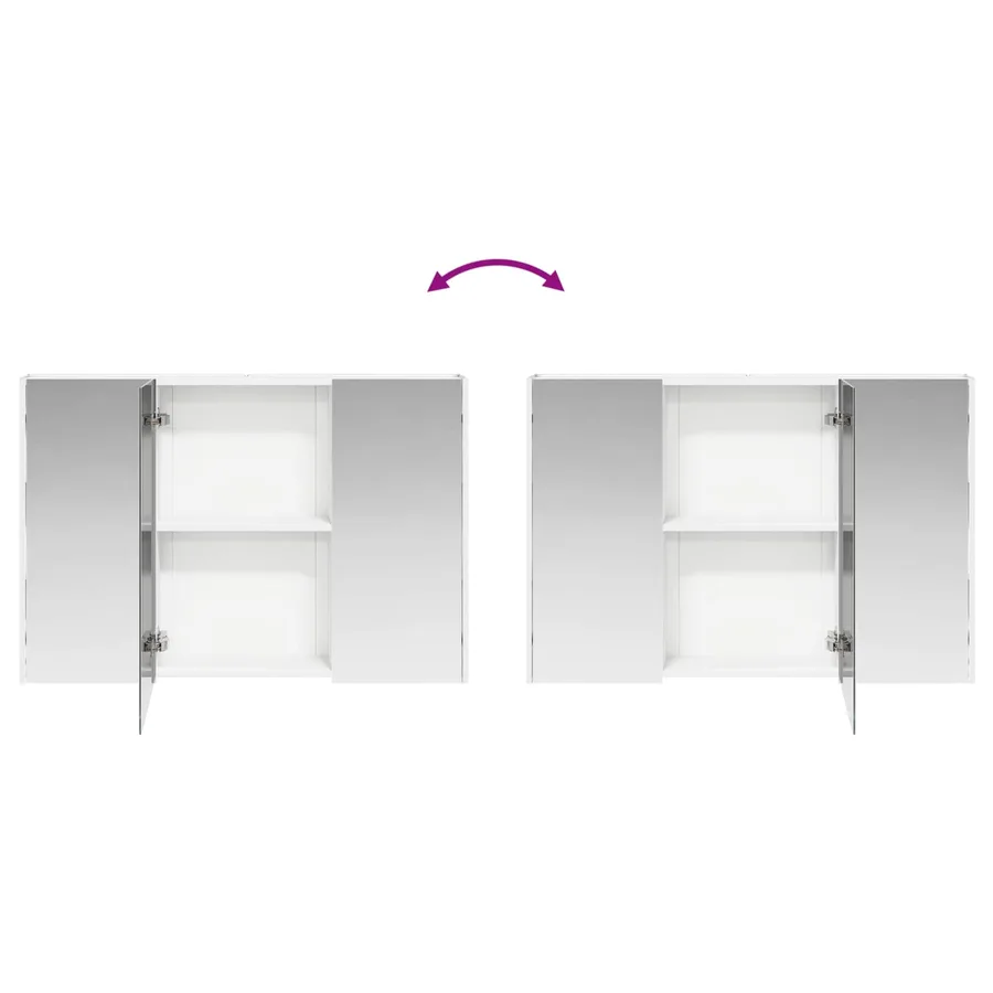 Armoire Miroir de Salle de Bain Blanc 103,5 x 15,5 x 70 cm - 12