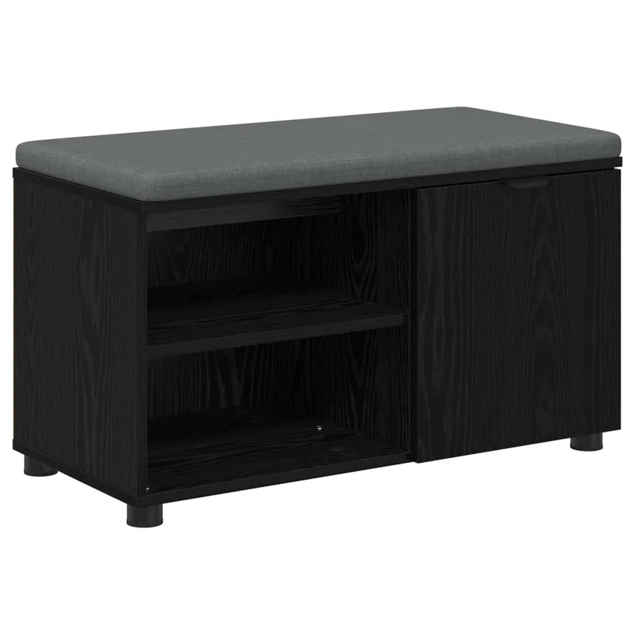 Banc d'entrée avec coussin Chêne Noir 80 x 38 x 46 cm - 2
