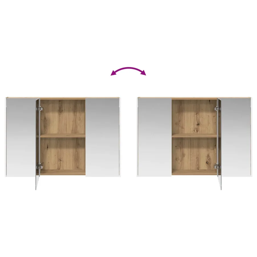 Armoire Miroir de Salle de Bain Chêne artisan - 12