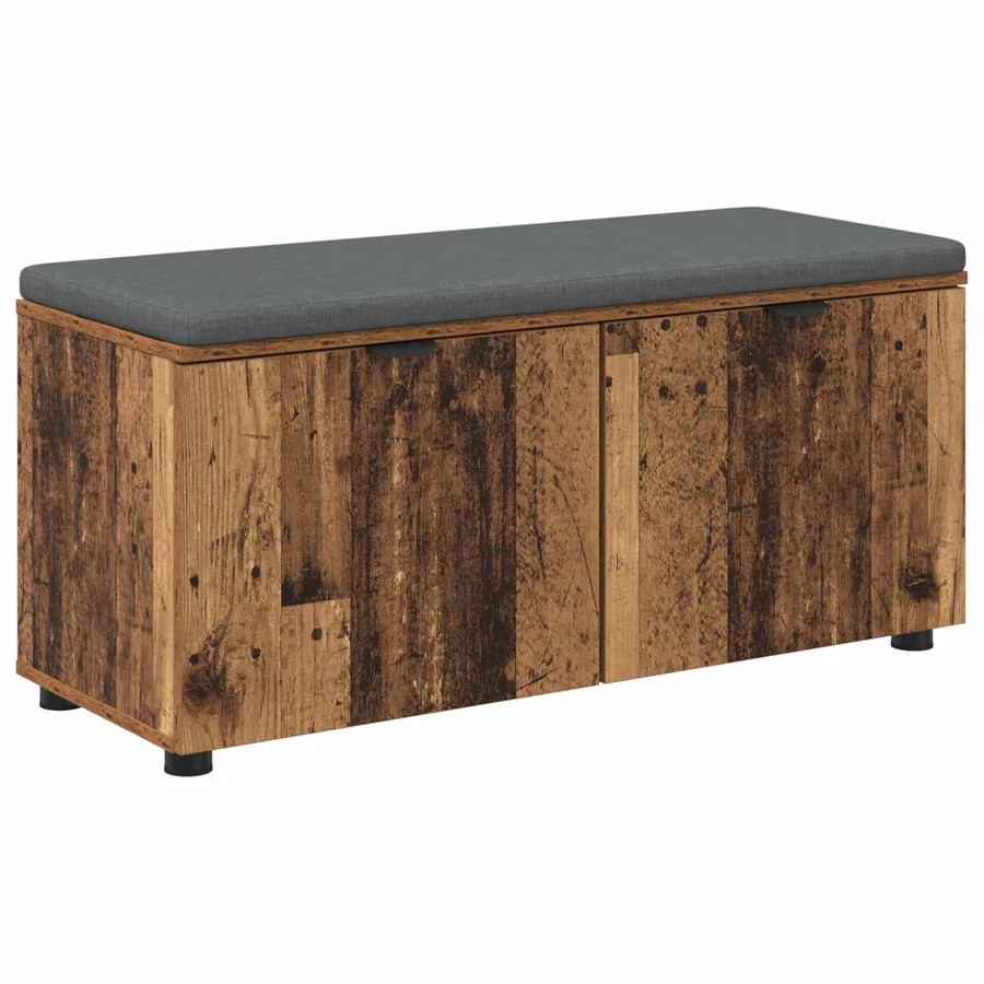 Banc d'entrée avec coussin Bois ancien 100 x 38 x 46 cm - 2