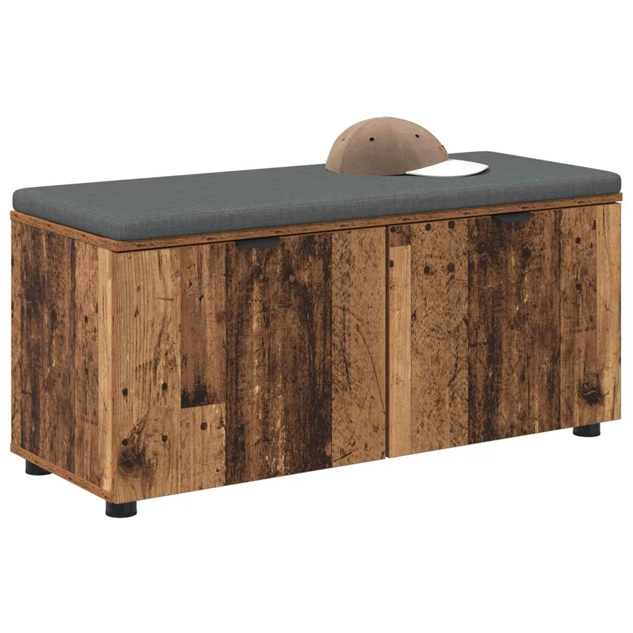 Banc d'entrée avec coussin Bois ancien 100 x 38 x 46 cm - 3
