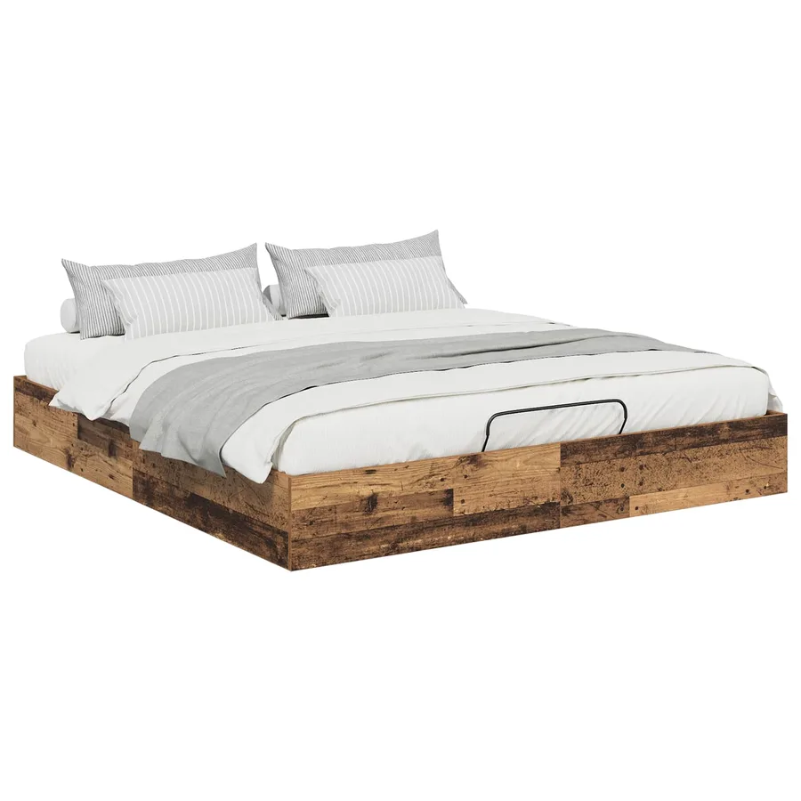 Cadre de lit ottoman Bois ancien 160 x 200 cm Bois d’ingénierie - 3