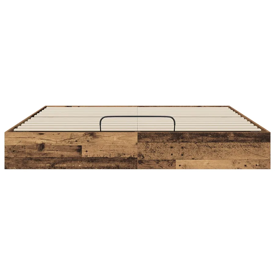 Cadre de lit ottoman Bois ancien 160 x 200 cm Bois d’ingénierie - 5