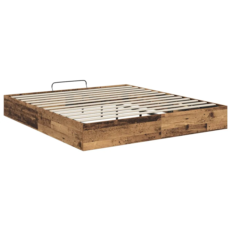 Cadre de lit ottoman Bois ancien 160 x 200 cm Bois d’ingénierie - 7