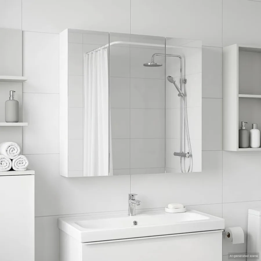 Armoire Miroir de Salle de Bain Blanc 70 x 14,5 x 70 cm