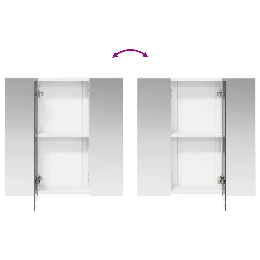 Armoire Miroir de Salle de Bain Blanc 70 x 14,5 x 70 cm - 10