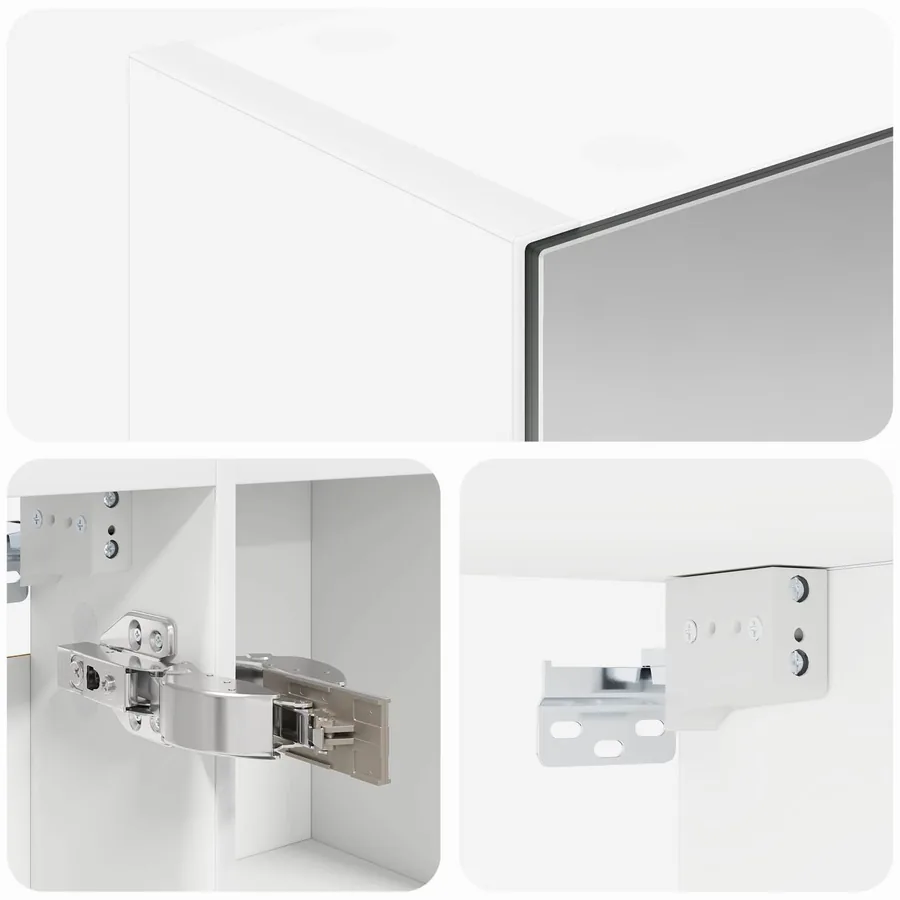 Armoire Miroir de Salle de Bain Blanc 70 x 14,5 x 70 cm - 9