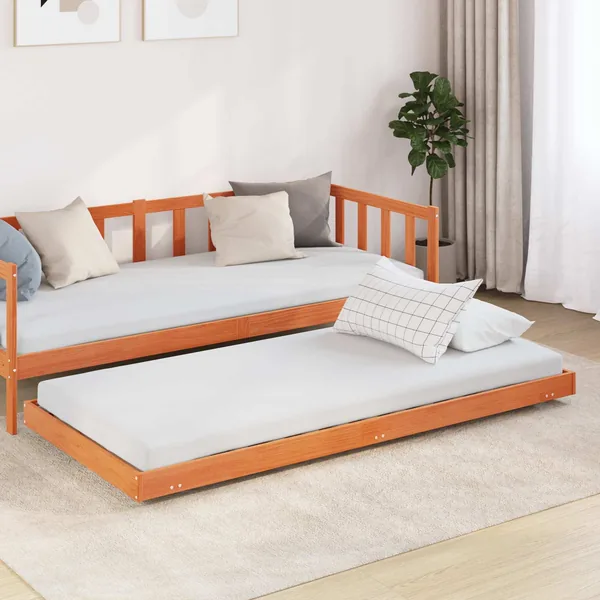 Cadre de lit Cire marron 90 x 200 cm Bois de pin massif