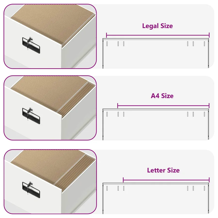 Cabinet de Dossier avec tiroir Blanc 45,5 x 42 x 74,5 cm - 11