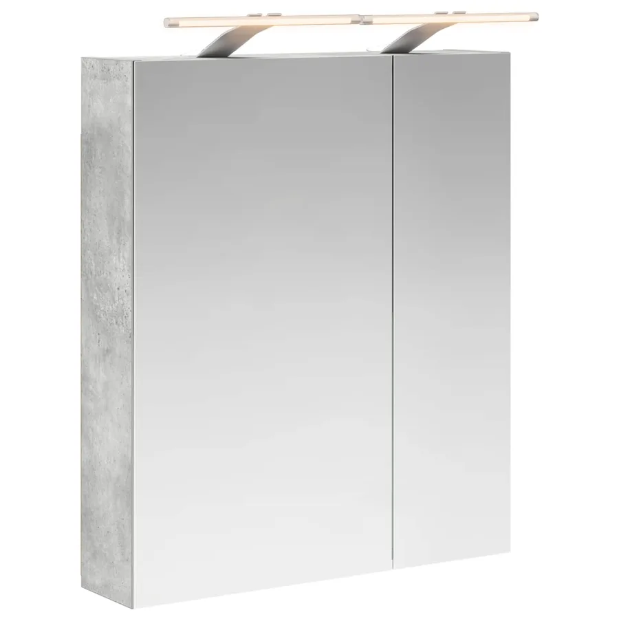 Armoire Miroir de Salle de Bain Gris béton 60 x 14,5 x 70 cm - 2