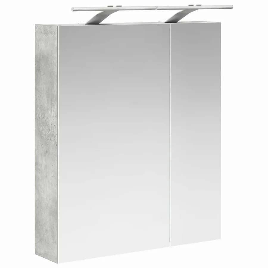 Armoire Miroir de Salle de Bain Gris béton 60 x 14,5 x 70 cm - 5
