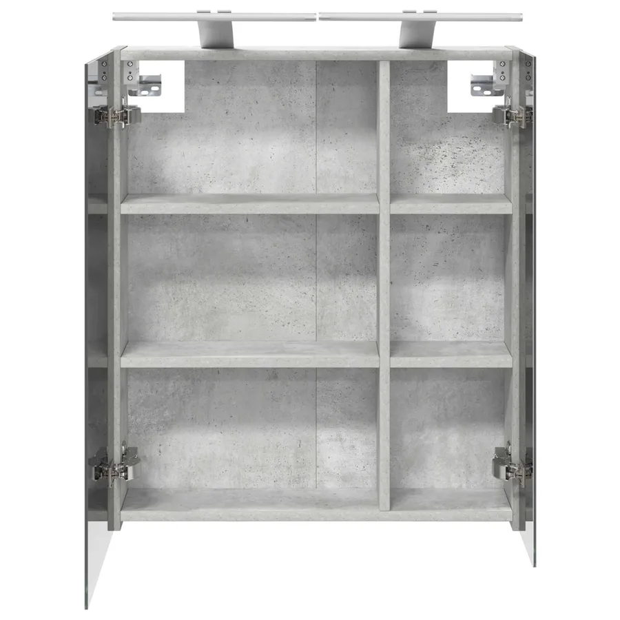 Armoire Miroir de Salle de Bain Gris béton 60 x 14,5 x 70 cm - 7