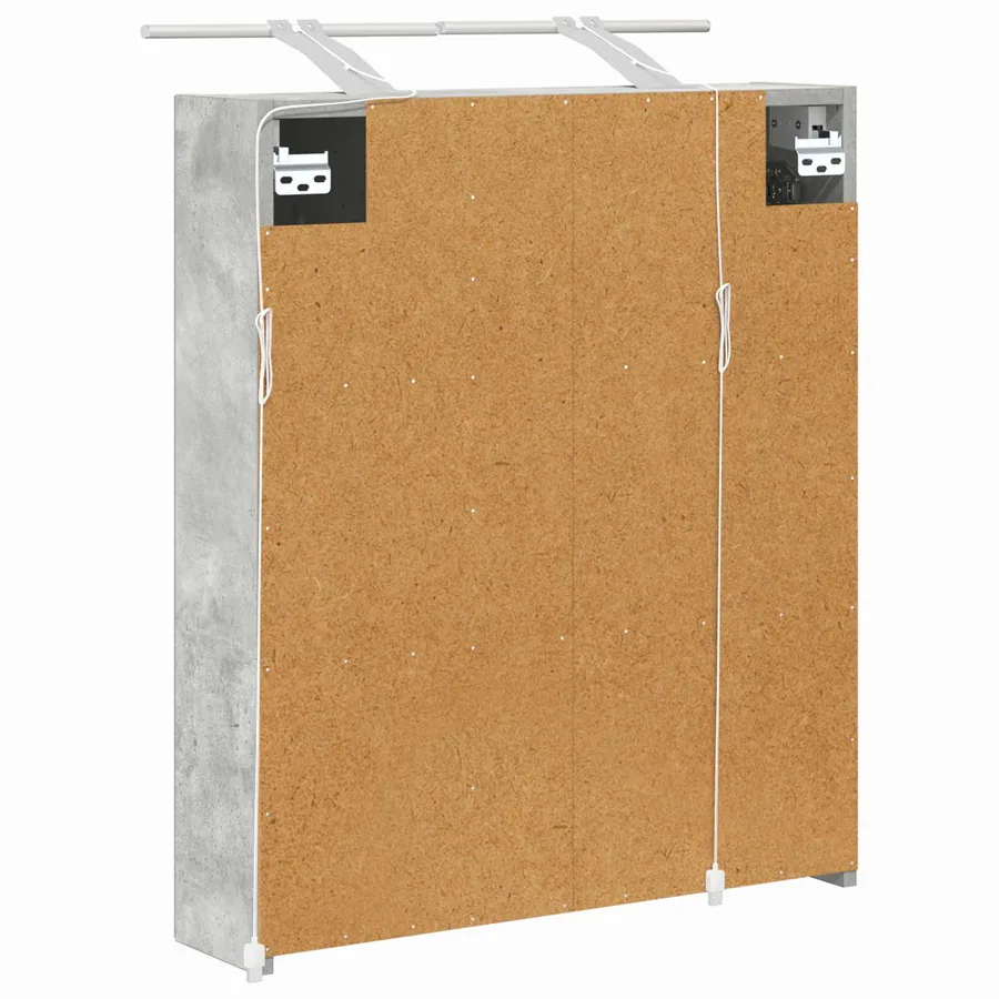 Armoire Miroir de Salle de Bain Gris béton 60 x 14,5 x 70 cm - 9