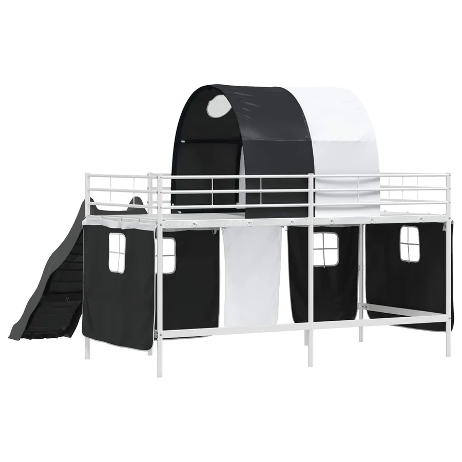 Lit mezzanine pour enfants Blanc et Noir 80 x 200 cm Métал - 10