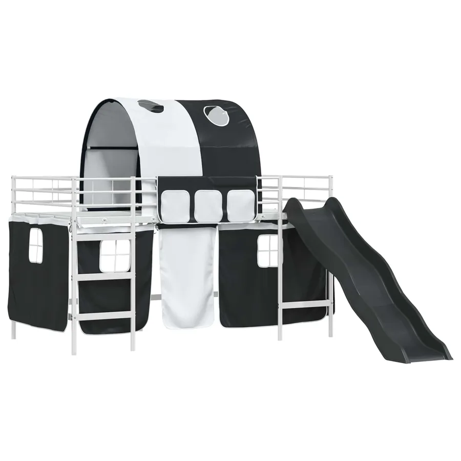 Lit mezzanine pour enfants Blanc et Noir 90 x 200 cm Métал - 4