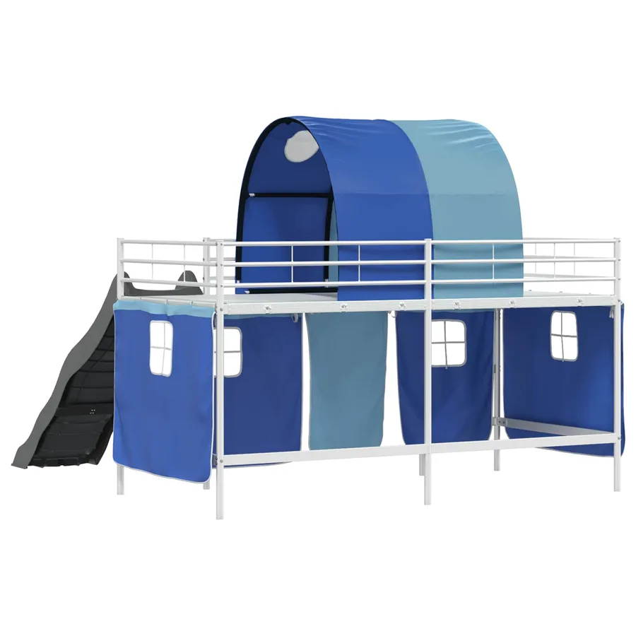 Lit mezzanine pour enfants Blanc et Bleu 80 x 200 cm Métал - 10
