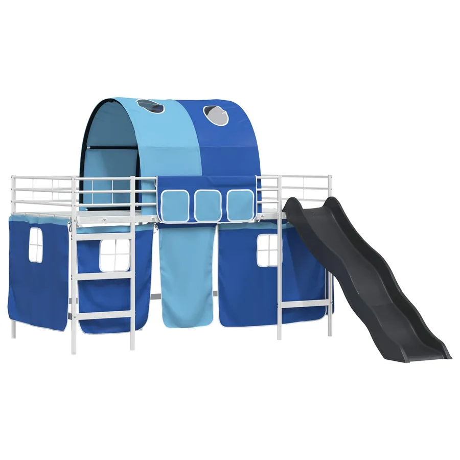 Lit mezzanine pour enfants Blanc et Bleu 80 x 200 cm Métал - 4