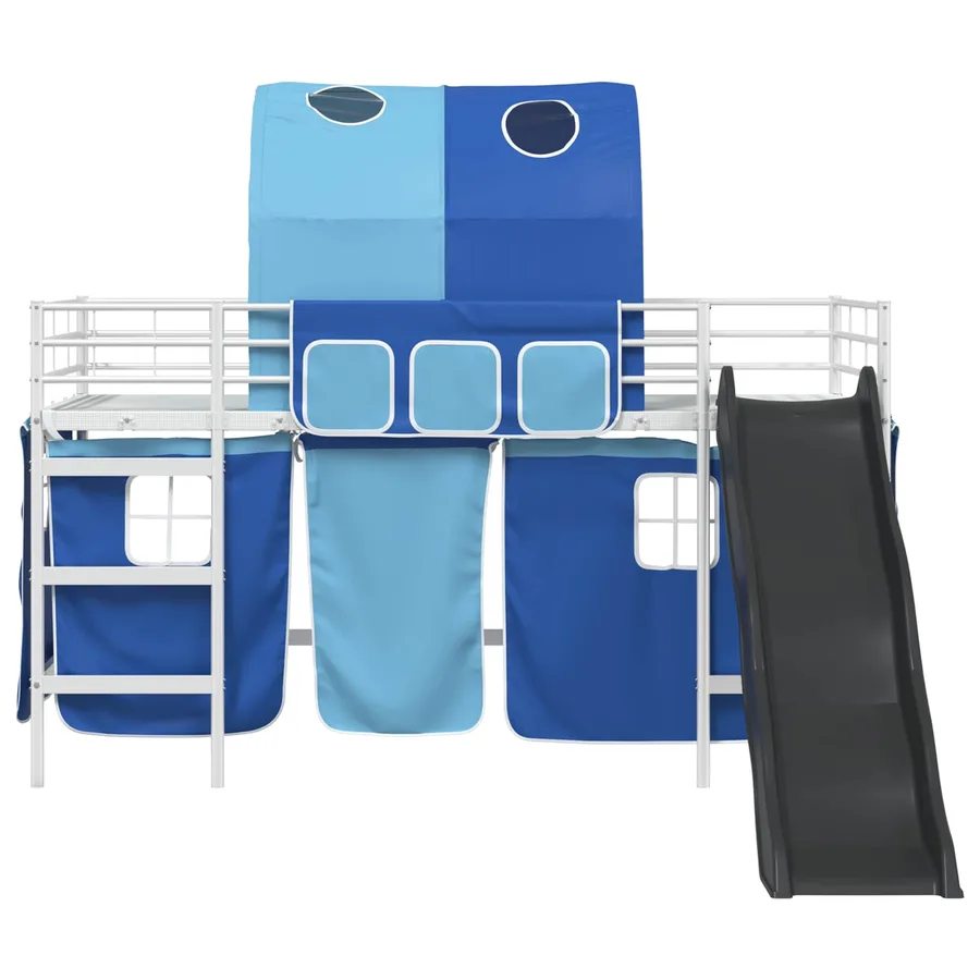Lit mezzanine pour enfants Blanc et Bleu 80 x 200 cm Métал - 6