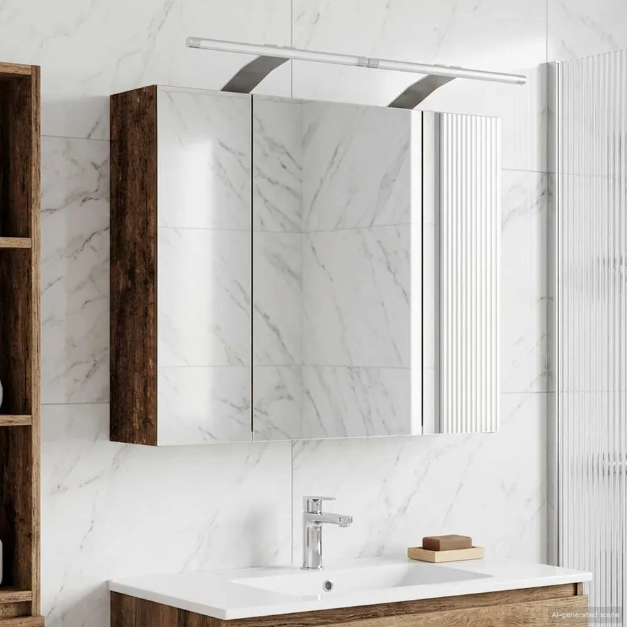Armoire Miroir de Salle de Bain Bois ancien 60 x 14,5 x 50 cm - 4