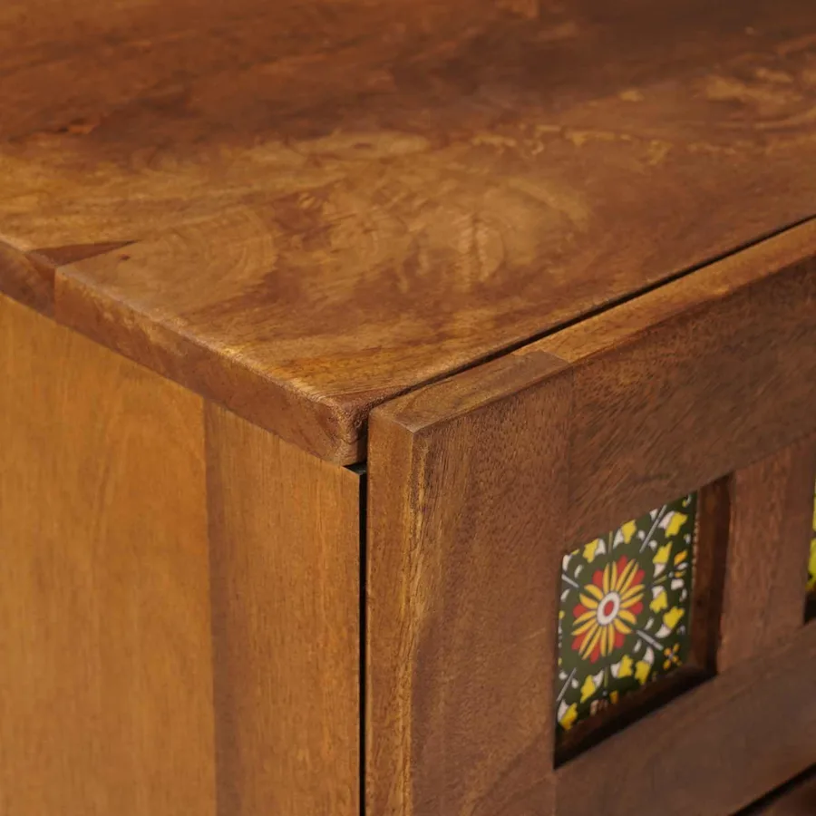 Cabinet de chevet avec tiroir 2 pcs Marron 40 x 33 x 46 cm - 7