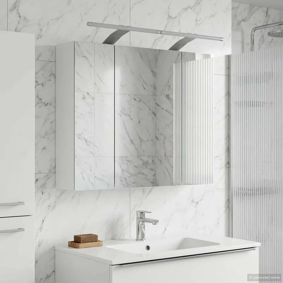 Armoire Miroir de Salle de Bain Blanc 60 x 14,5 x 50 cm