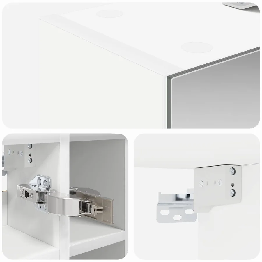 Armoire Miroir de Salle de Bain Blanc 60 x 14,5 x 50 cm - 10