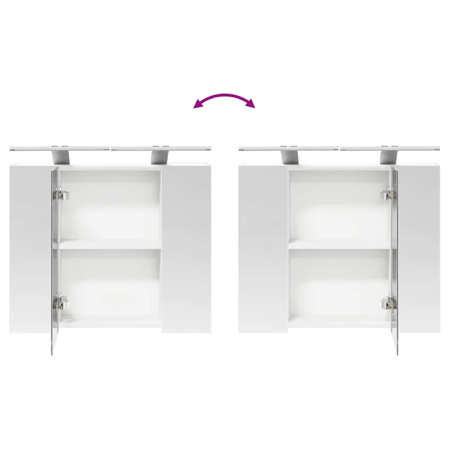 Armoire Miroir de Salle de Bain Blanc 60 x 14,5 x 50 cm - 12