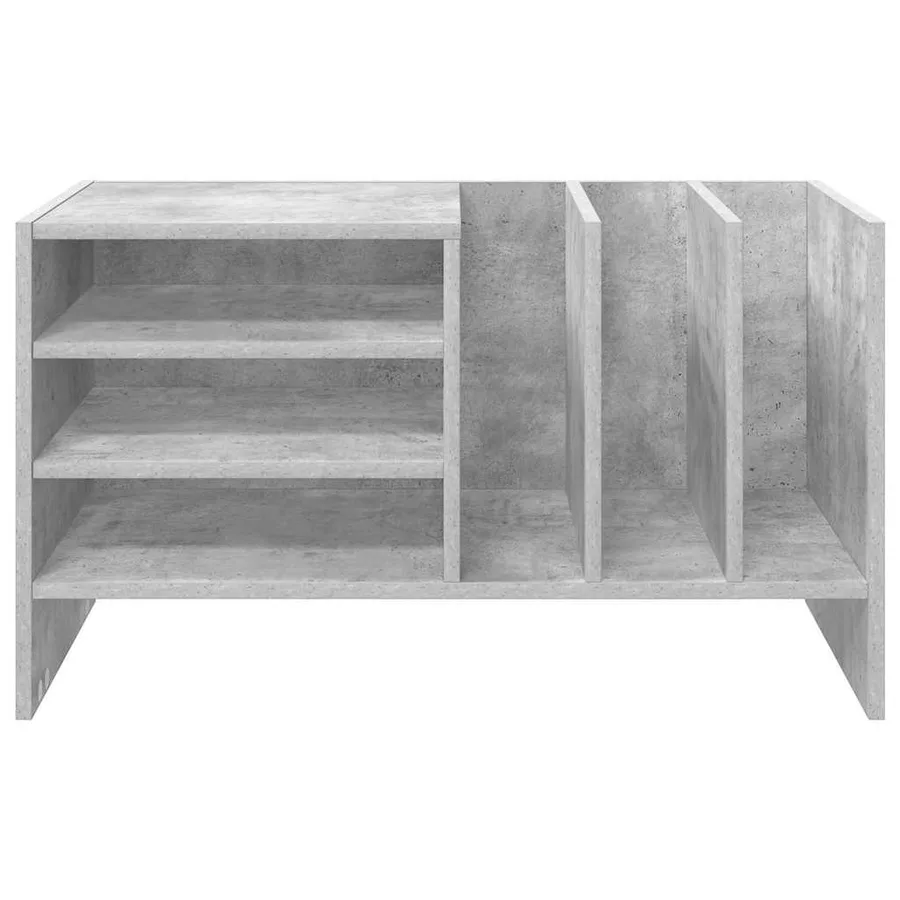 Meuble à vinyles Gris béton 78,5 x 35 x 45 cm Bois d'ingénierie - 5