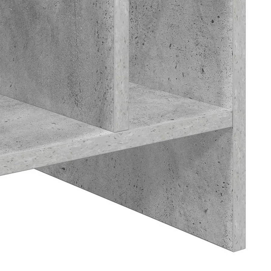 Meuble à vinyles Gris béton 78,5 x 35 x 45 cm Bois d'ingénierie - 9