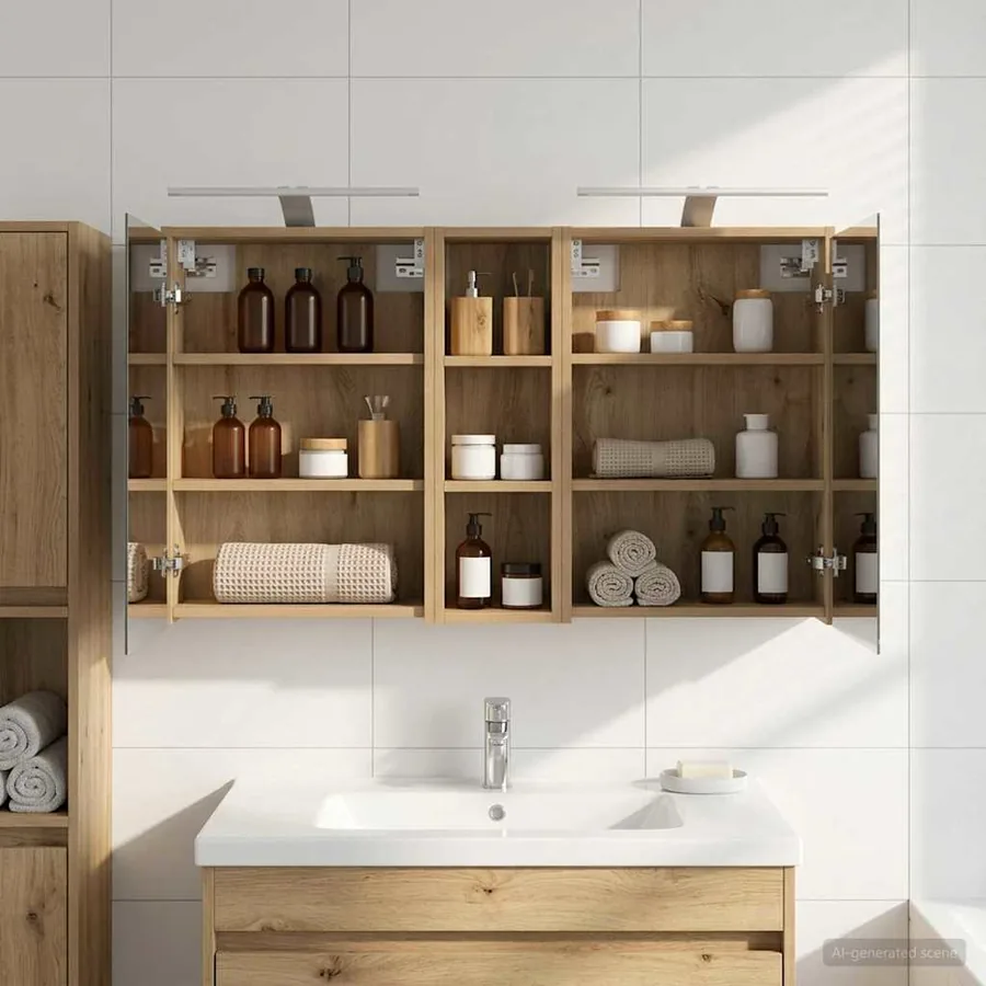 Ensemble de Meubles de Salle de Bain 3 pc 106 x 16 x 62,5 cm