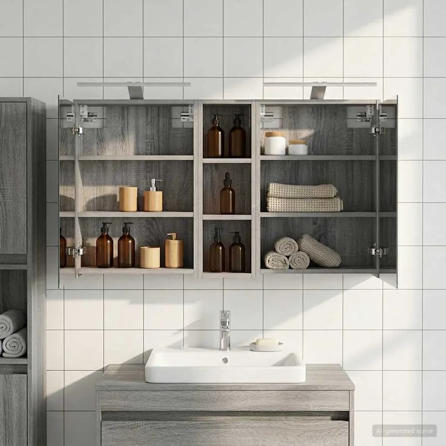 Ensemble de Meubles de Salle de Bain 3 pcs 106 x 16 x 62,5 cm - 4