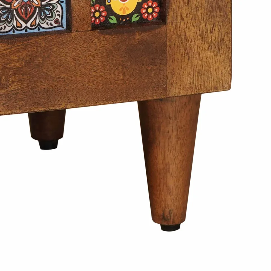 Buffet avec porte Noyer 60 x 33 x 75 cm Bois de mangue massif - 9