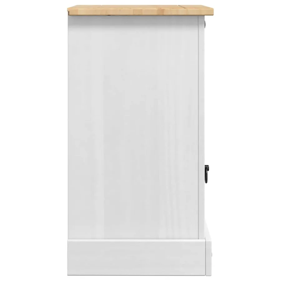 Table de chevet Corona Blanc 45 x 35 x 64 cm Pin massif - 7