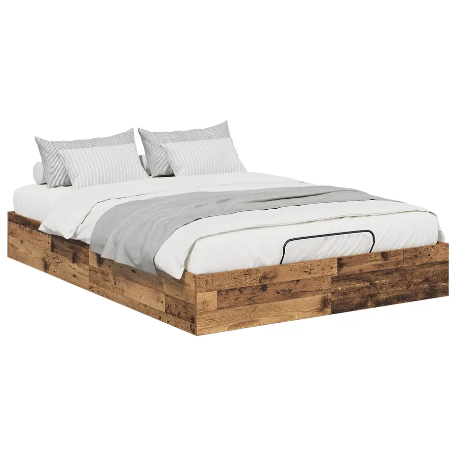 Cadre de lit ottoman Bois ancien 203 x 150 x 25 cm - 3