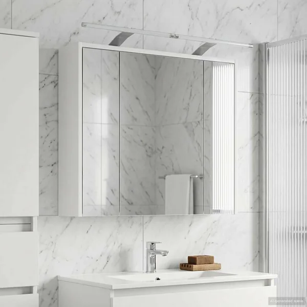 Armoire Miroir de Salle de Bain Blanc 73,5 x 16 x 62,5 cm