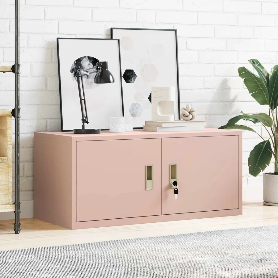 Armoire de rangement Rose 90 x 40 x 40 cm Acier - 4