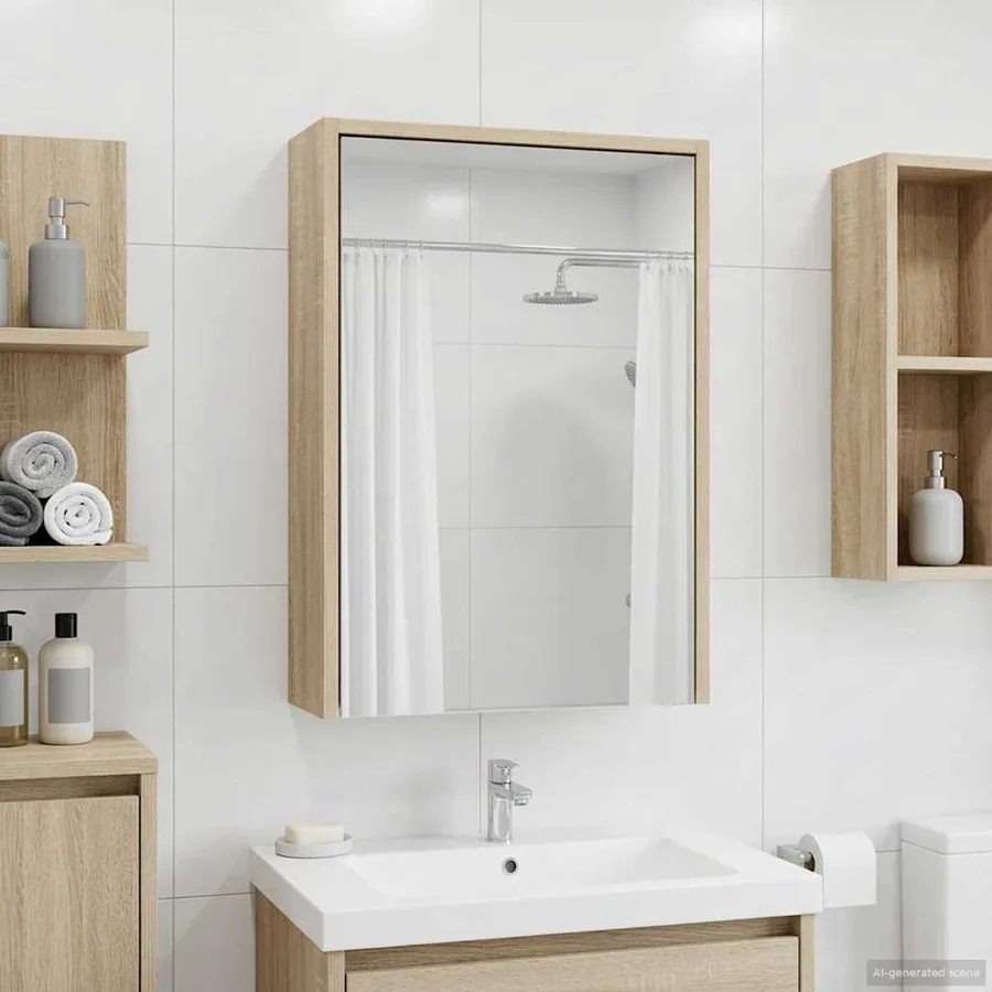 Armoire Miroir de Salle de Bain Chêne Sonoma 43 x 16 x 62.5 cm - 4