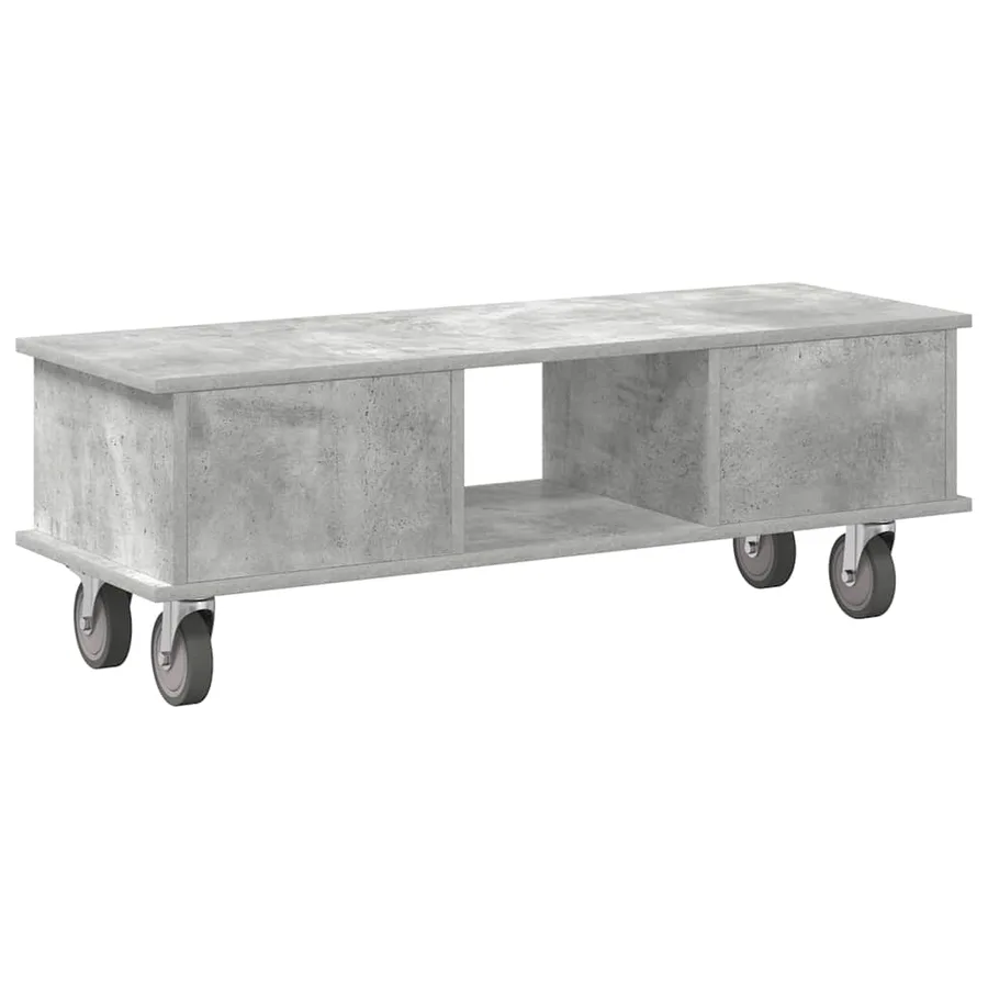 Meuble TV Gris béton 100 x 35 x 35 cm Bois d'ingénierie - 7