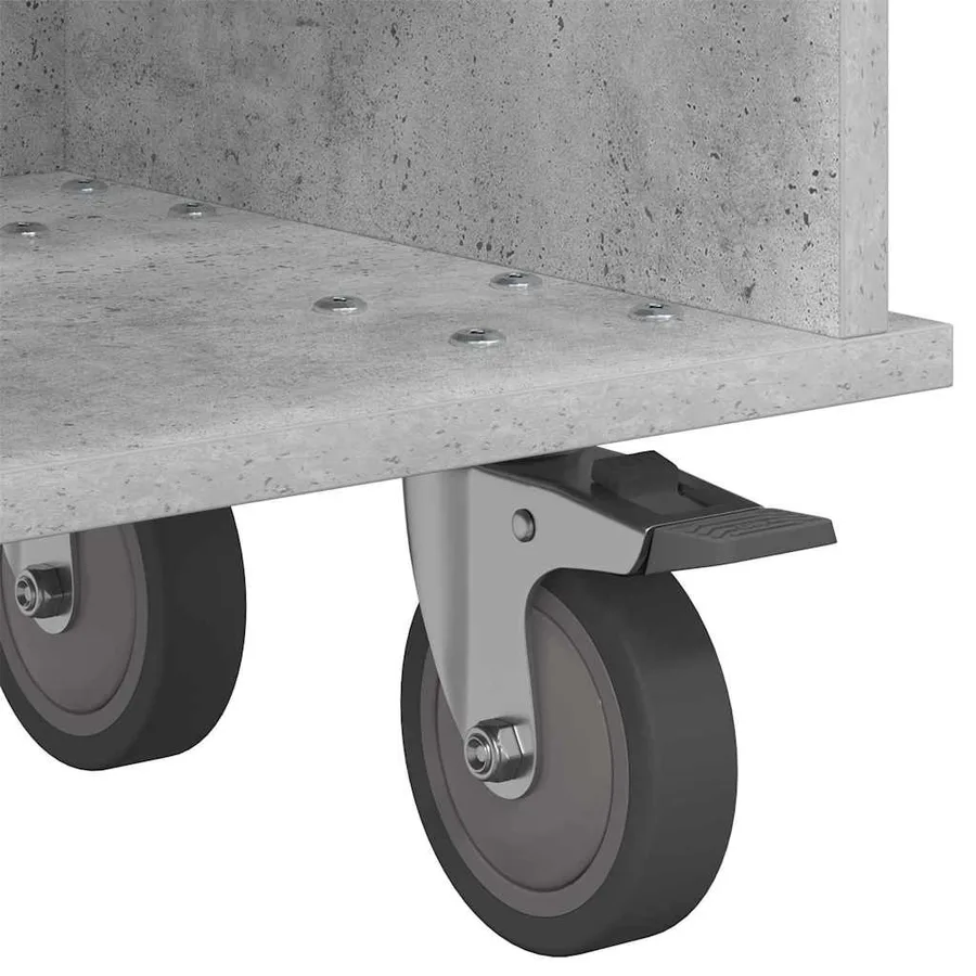 Meuble TV Gris béton 100 x 35 x 35 cm Bois d'ingénierie - 9