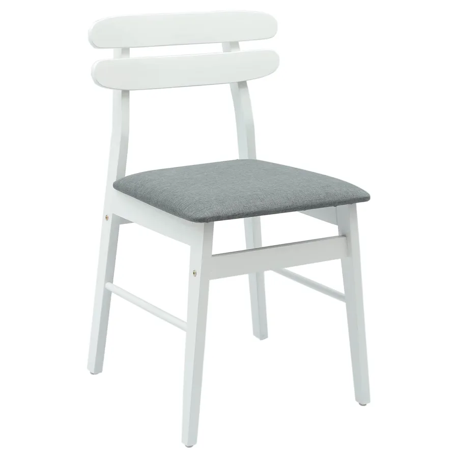 Chaise de salle à manger 2 pcs Blanc et Gris - 4