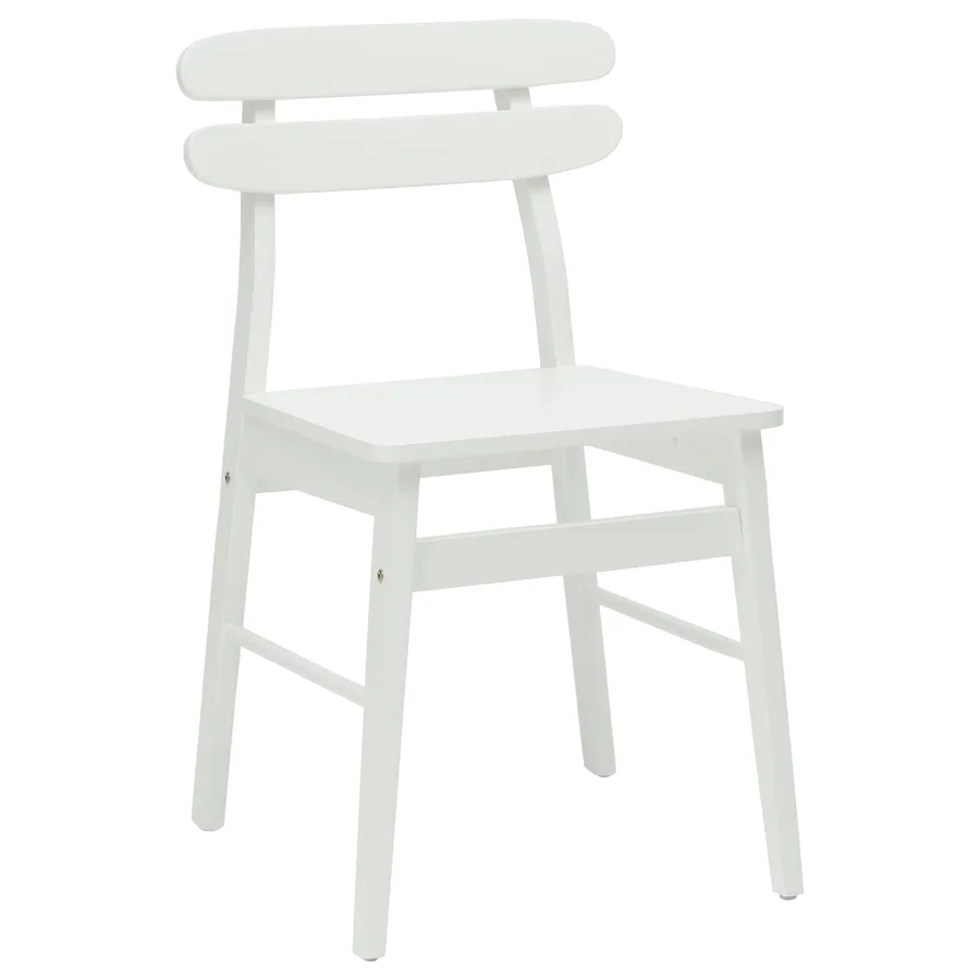 Chaise de salle à manger 2 pcs Blanc Bois de Caoutchouc Massif - 4