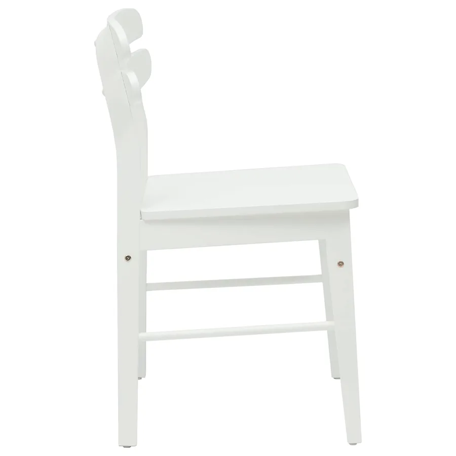Chaise de salle à manger 2 pcs Blanc Bois de Caoutchouc Massif - 6