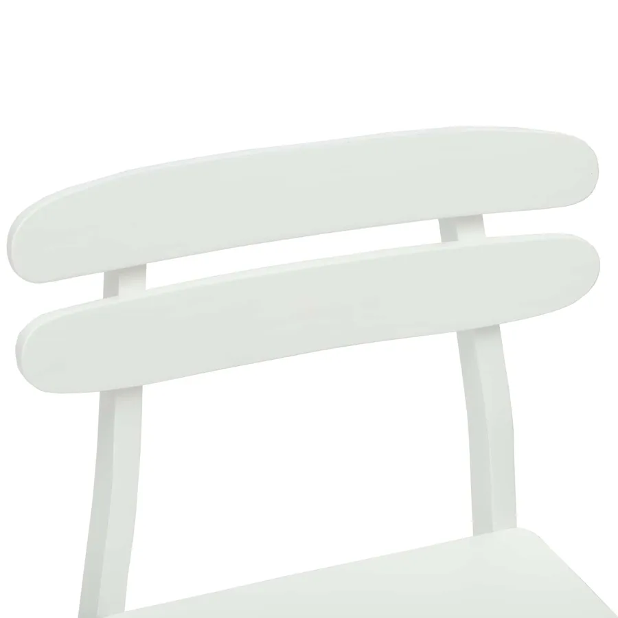 Chaise de salle à manger 2 pcs Blanc Bois de Caoutchouc Massif - 9