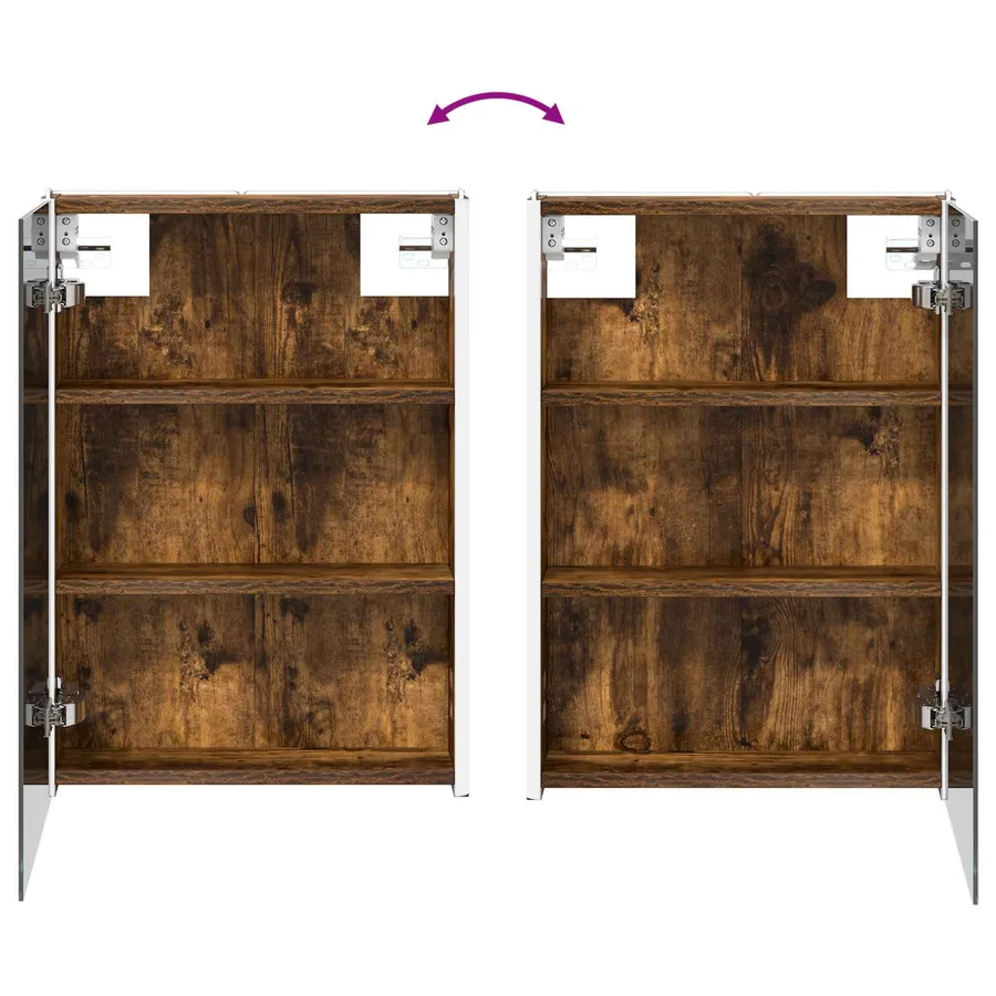 Armoire Miroir de Salle de Bain Chêne fumé 43 x 11,5 x 60,5 cm - 12
